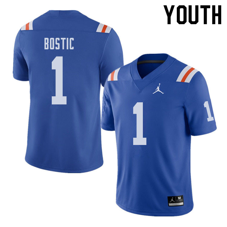 Jordan Brand Youth #1 Jonathan Bostic Florida Gators Throwback Alternate College Football Jerseys Sa